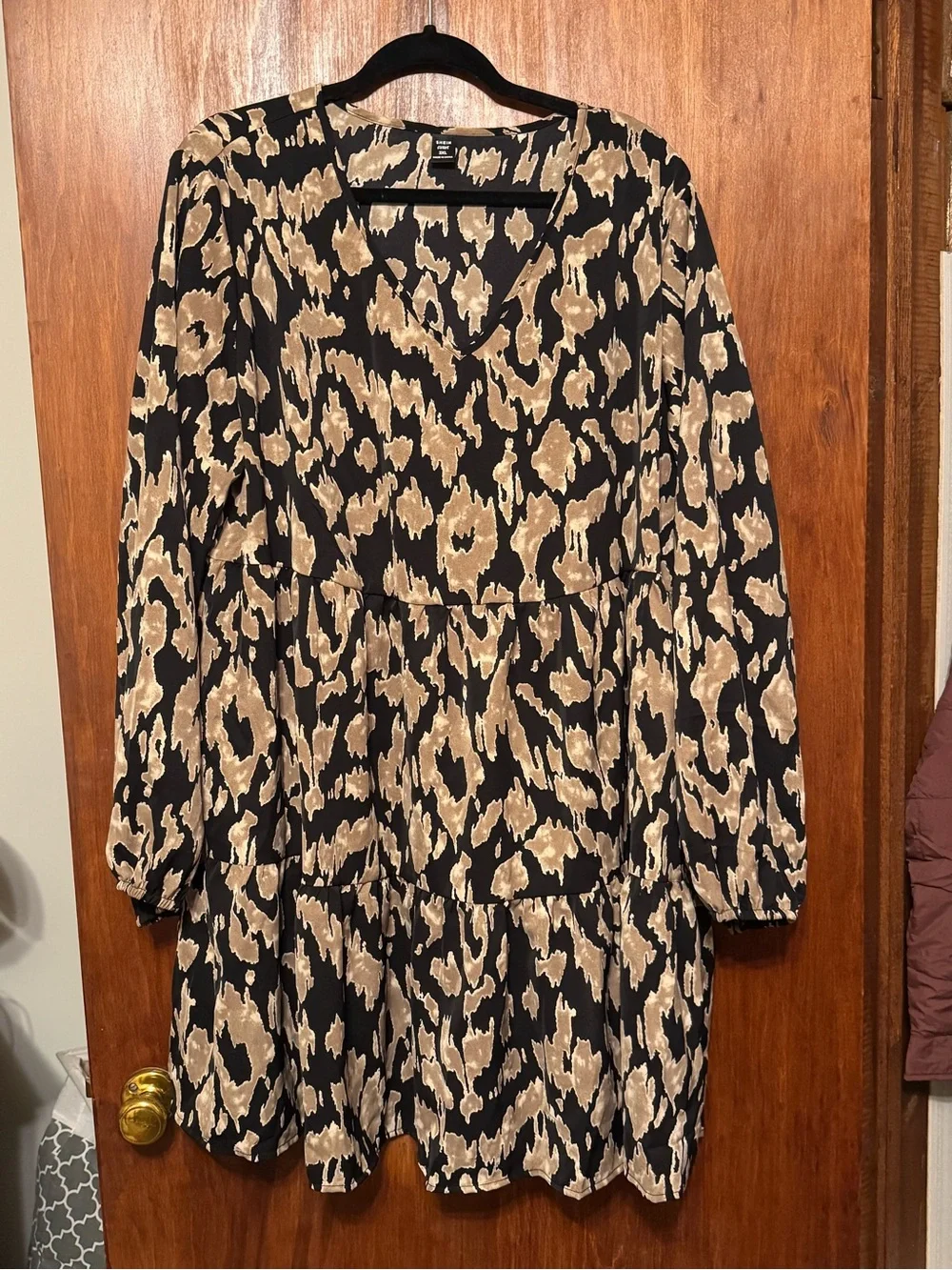 Women’s Plus Size Leopard Animal Print Business Casual Dress 3XL